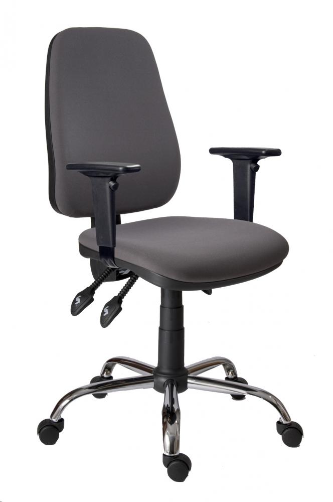 Kancelárska stolička REBECCA, farba šedá, nosnosť 120 kg s podrúčkami