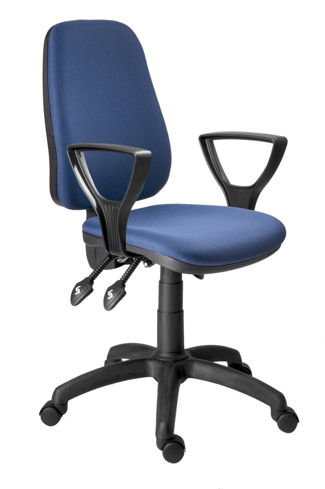 Kancelárska stolička EVA, farba modrá , nosnosť 120 kg, podrúčky