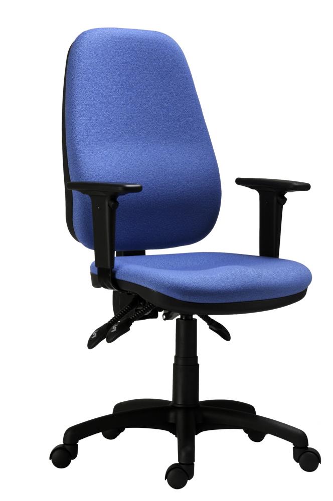Kancelárska stolička OTILIA, farba modrá, nosnosť 120 kg s podrúčkami