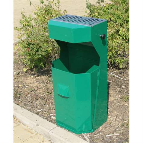 Vonkajší odpadkový kôš s popolníkom zelený