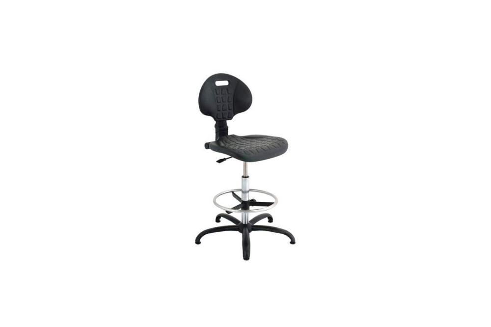 Stolička pracovná z polyuretánu, oporný kruh, nosnosť 130kg, výška sedadla:550-730 mm