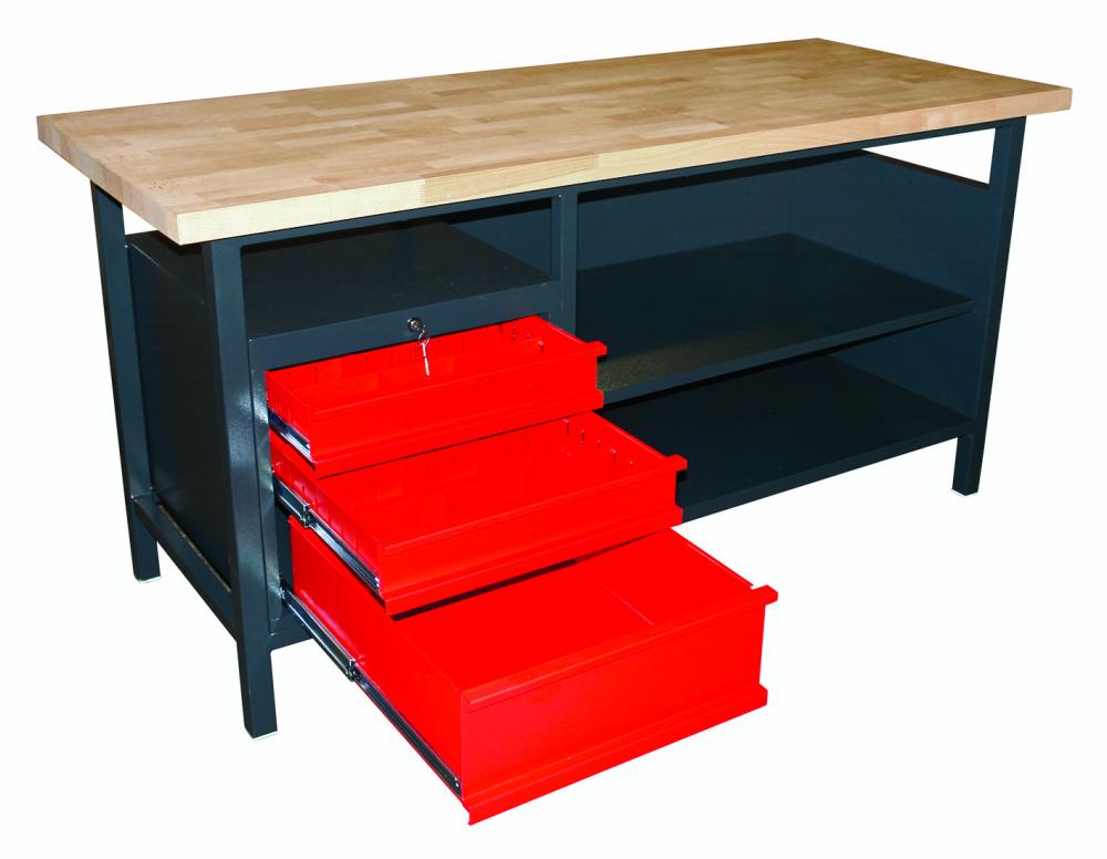 Pracovný stôl zváraný 850x1700x685 mm, 3x zásuvka