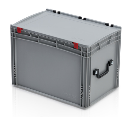 Univerzálny kufor, 2x madlo na krátkej strane,600x400x435mm, farba šedá