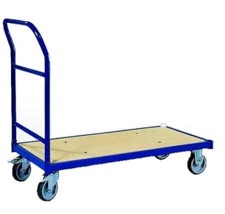 Plošinový vozík štandardný, jedno madlo na čelnej strane, nosnosť 250kg,  RAL 5017