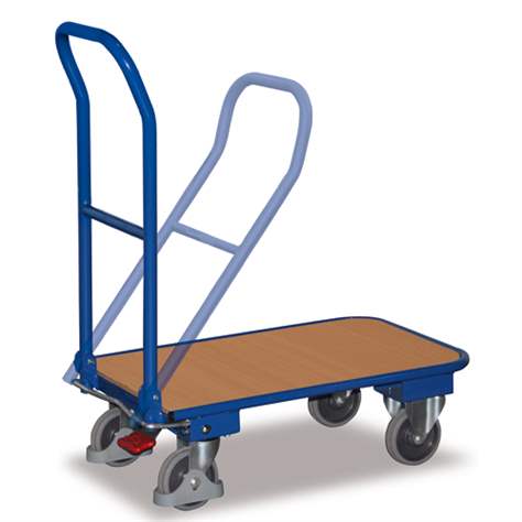 Plošinový vozík  s jedným sklopným madlom, 720 x 450 mm, nosnosť 150 kg