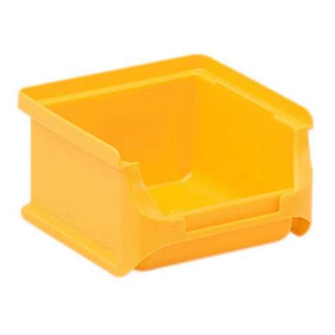 Plastový zásobník s viditeľným obsahom, 100 x 102 x 60 mm, farba žltá, bal. 30 ks