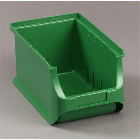 Plastový zásobník s viditeľným obsahom, 235 x 150 x 125 mm, farba zelená, bal. 24 ks