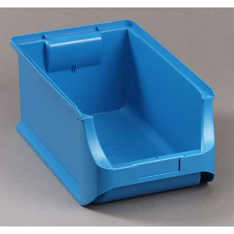 Plastový zásobník s viditeľným obsahom, 355 x 205 x 150 mm, farba modrá, bal. 12 ks