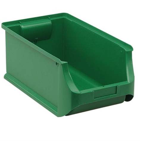 Plastový zásobník s viditeľným obsahom, 355 x 205 x 150 mm, farba zelená, bal. 12 ks