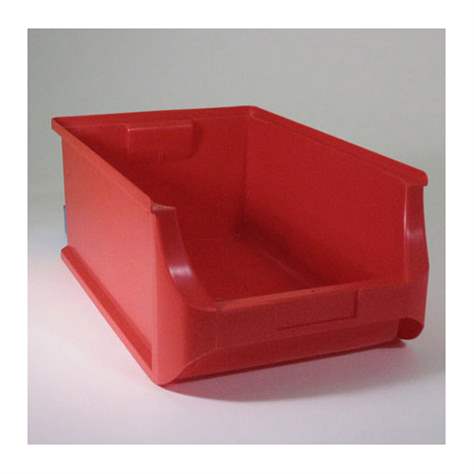 Plastový zásobník s viditeľným obsahom, 500 x 310 x 200 mm, farba červená, bal. 6 ks