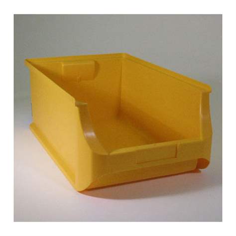 Plastový zásobník s viditeľným obsahom, 500 x 310 x 200 mm, farba žltá, bal. 6 ks