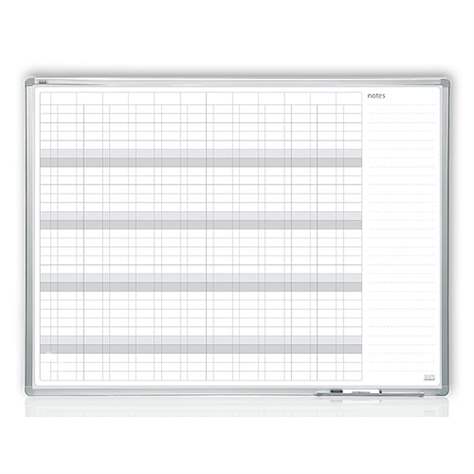 Plánovacia, biela, magnetická, popisovateľná tabule 1200 x 900 mm - rozdelenie na rok