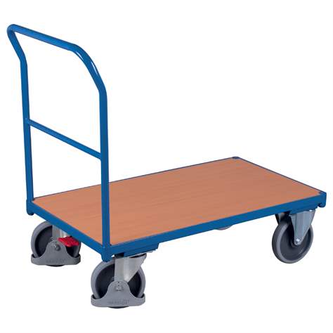 Plošinový vozík s jedným madlom, 1000 x 600 mm, nosnosť 500 kg
