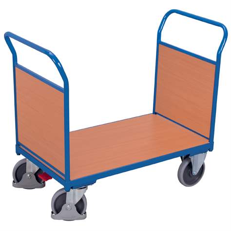 Plošinový vozík s dvoma madlami s plnou výplňou, 1000 x 600 mm, nosnosť 500 kg