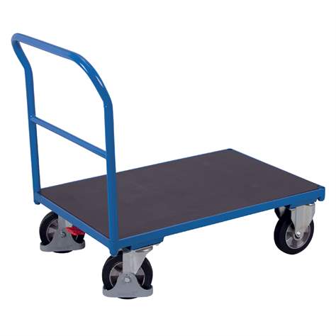 Plošinový vozík s jedným madlom, 1600 x 800 mm, nosnosť 1000 kg
