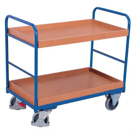 Nízky etážový vozík - dve vane, 850 x 500 mm, nosnosť 250 kg