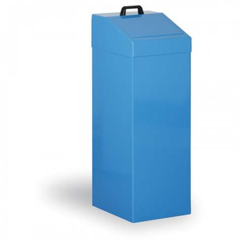 Odpadkový kôš kovový pre triedený odpad, výška 950 mm, farba modrá RAL5012