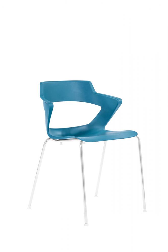Konferenčná stolička INGRID, farba modrá, nosnosť 120 kg