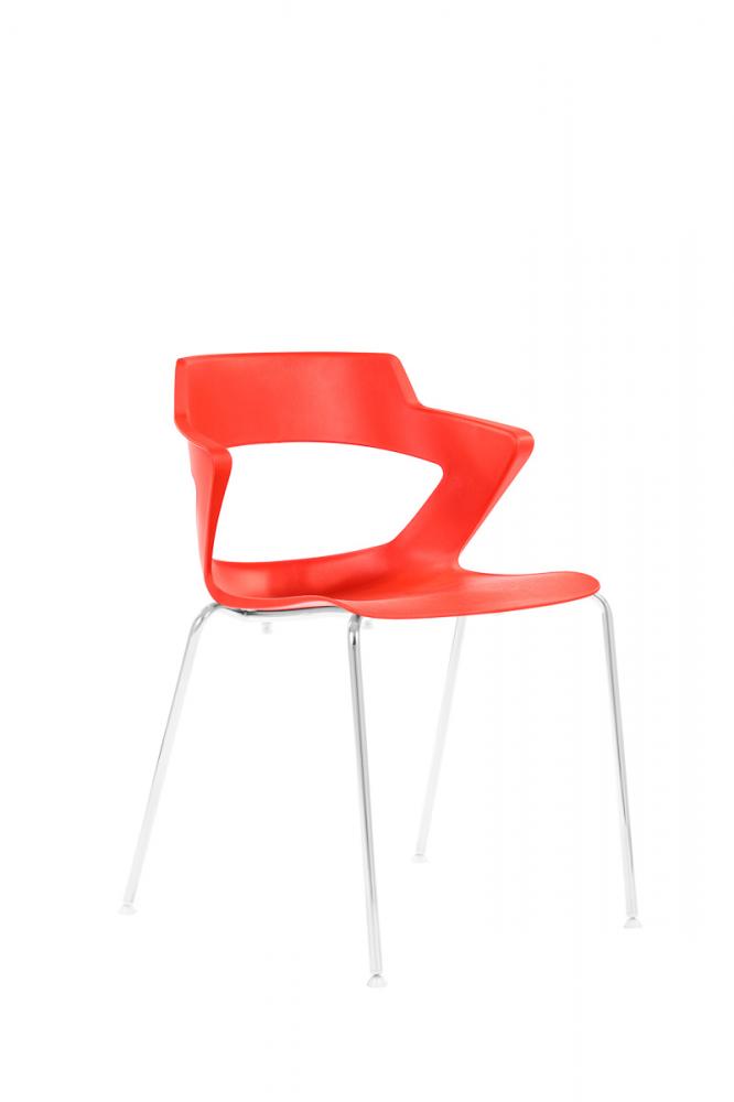 Konferenčná stolička INGRID, farba červená, nosnosť 120 kg