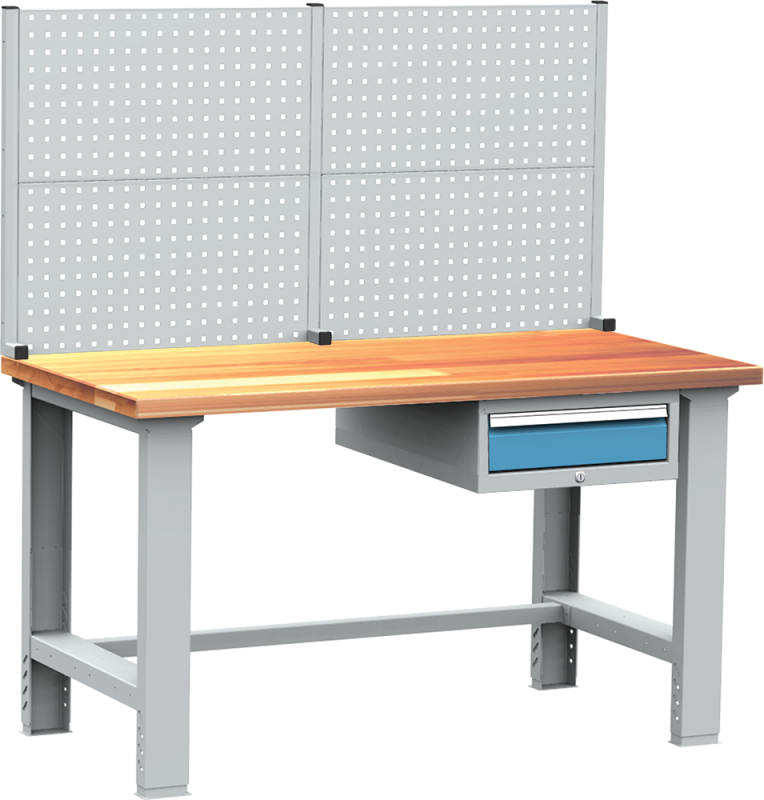 Pracovný stôl montovaný perfo panel  1590-1830x1500x750 mm