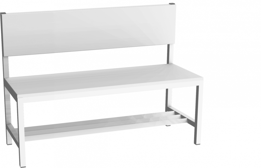 Šatňová lavička s operadlom  800x1000x430 mm