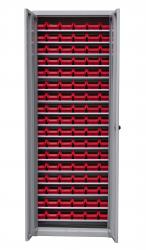 Skrinka na zsobnkov boxy 1950x710x300 mm, 102ks erven box 116x212x75mm