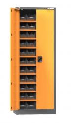 ESD zásobníková skriňa, 1950x700x400 mm, 9 políc, 44 zásobníkov, antracit RAL70/1028