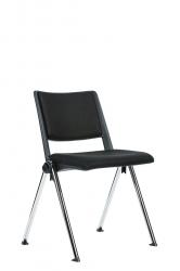 Konferenčná stolička RIVA čalúnená, chrómová konštrukcia, farba čierna, nosn.120kg