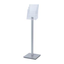 Stojan na letky A4, 4 kapsy, 1115x330mm vx, farba strieborn