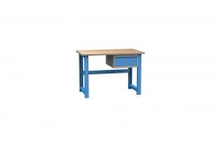 Dielenský stôl montovaný, 1200x700x827mm, 1 zásuvka, farba modrá