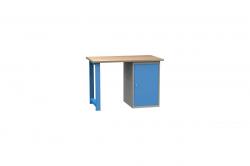 Dielenský stôl montovaný, 1200x700x827mm, ,1x skrinka, farba modrá