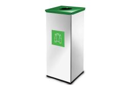 K na trieden odpad, objem 50 l, ndoba lakovan ed, veko zelen (sklo)