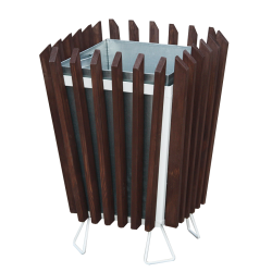 Vonkaj k s drevenmi latkami,hranat, objem 45 l, vka 650 mm, farba palisander