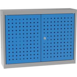 Zvesn skrinka s perfo dverami, 800x600x200mm xvxh, farba edo/modr