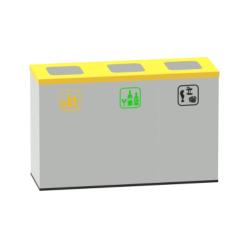 Odpadkov k zostava 3 dielny, 750x940x320mm, farba ed, lt rmik, objem 3x70l