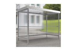 Prstreok, 2360x2960x1580mm, zadn a 2 bon steny PVC, trap.plech strecha, pozinkovan