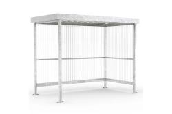 Prstreok, 2360x2960x1580mm, zadn a 1 bon steny PVC, trap.plech strecha, pozinkovan