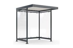 Prstreok, 2165x2165x2510mm, zadn a  bon steny , trap.plech strecha, farba antracit