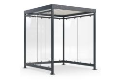 Prstreok, 2165x2165x2510mm, zadn a  bon steny , trap.plech strecha, farba antracit