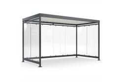 Prstreok, 4195x2165x2510mm, zadn a  bon steny, trap.plech strecha, farba antracit