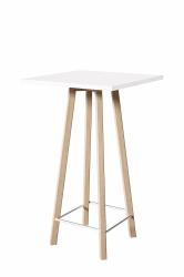 Barov� stol�k 650x650mm, v��ka 1100mm, farba biela, buk nohy