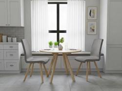 Jed�lensk� bistro st�l, pr.1100mm, v��ka 755mm, farba biela, nohy buk