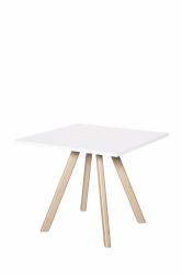 Caf� stol�k 650x650mm, v��ka 550mm, farba biela, nohy buk