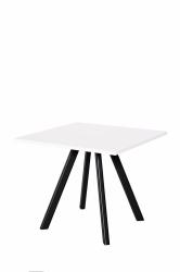 Caf� stol�k 650x650mm, v��ka 550mm, farba biela,nohy �ierne