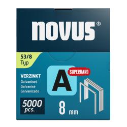 Novus tenk� dr�ten� sponky typ A, 53 F/8 mm, Super Hard, 5000 ks