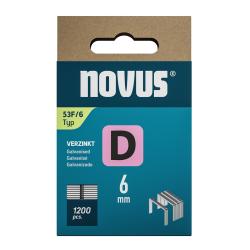 Novus tenk�, ploch� dr�ten� sponky typ D, 53 F/6 mm, 1200 ks