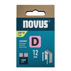 Novus tenk�, ploch� dr�ten� sponky typ D, 53 F/12 mm, 600 ks