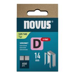 Novus tenk�, ploch� dr�ten� sponky typ D, 53 F/14 mm/ D-Point, 600 ks, skosen� hrot