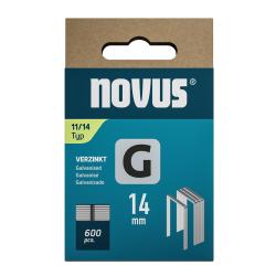 Novus tenk�, ploch� dr�ten� sponky typ G, 11/14 mm, 600 ks