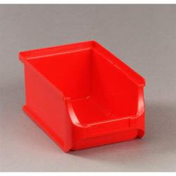 Plastový zásobník s viditeľným obsahom, 160 x 102 x 75 mm, farba červená, bal. 24 ks